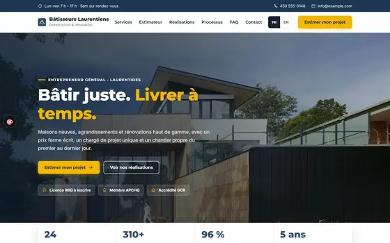 Site Construction prêt à acheter