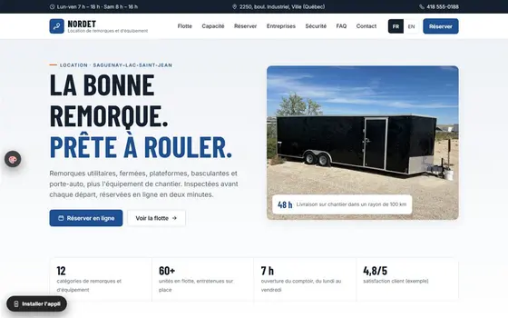 Site Remorques prêt à acheter