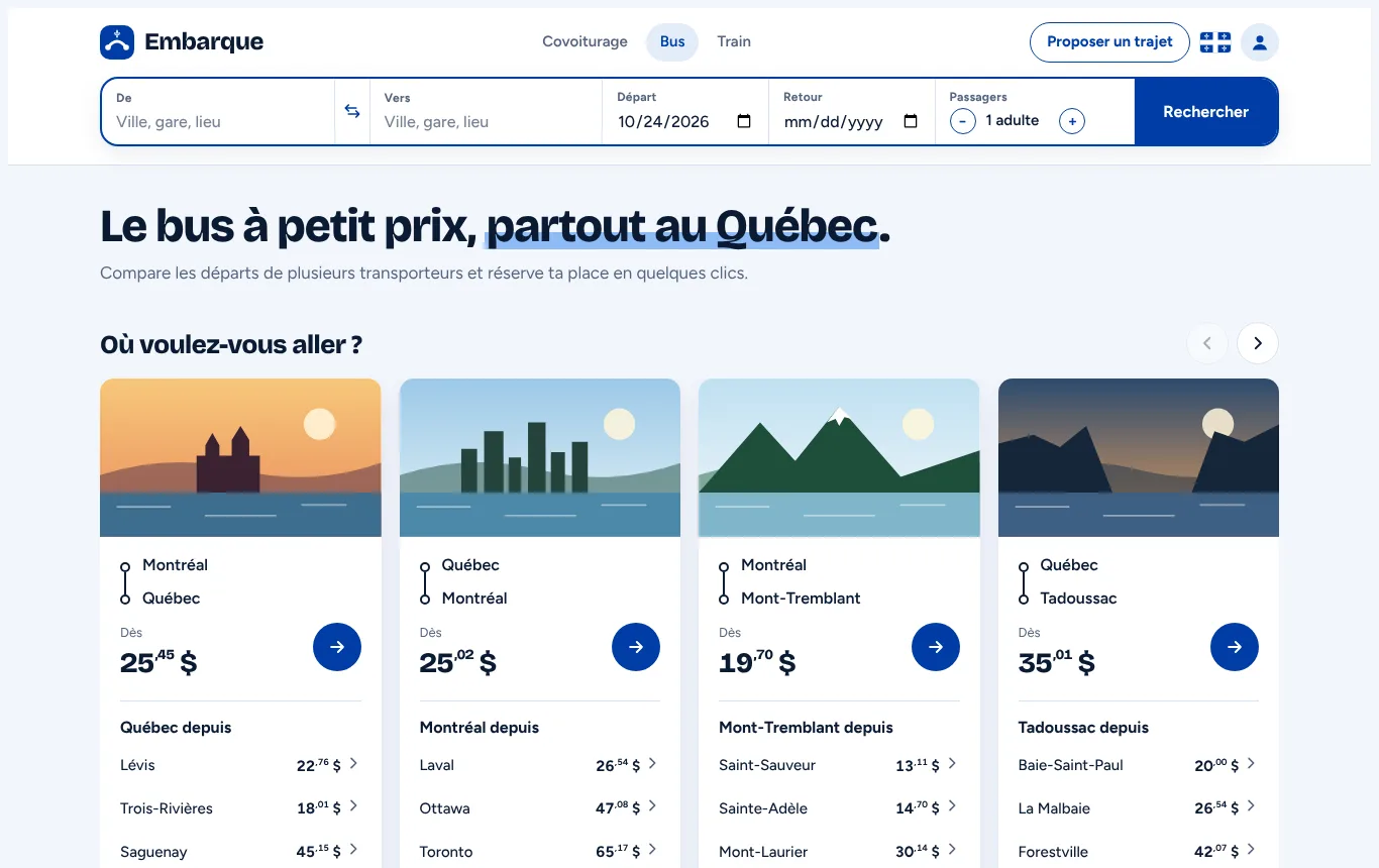 Site Embarque fabriqué par NOVAQ