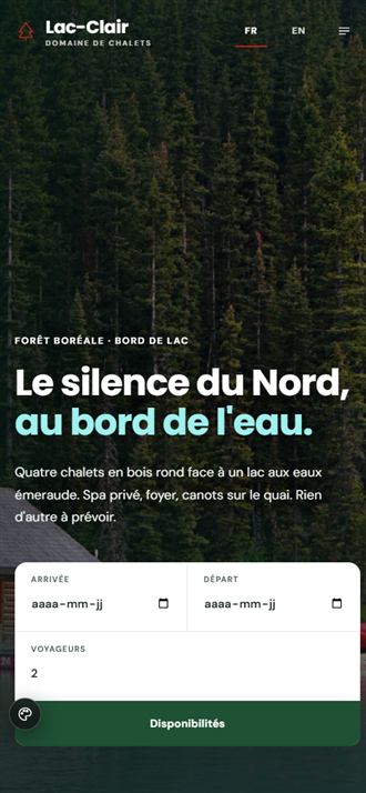 Le même site sur cellulaire