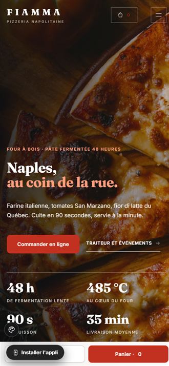 Le même site sur cellulaire